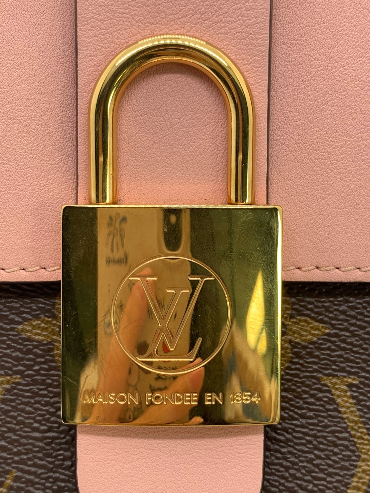 Louis Vuitton Locky BB Way Shoulder Bag M44080 Monogram Pink Origin France