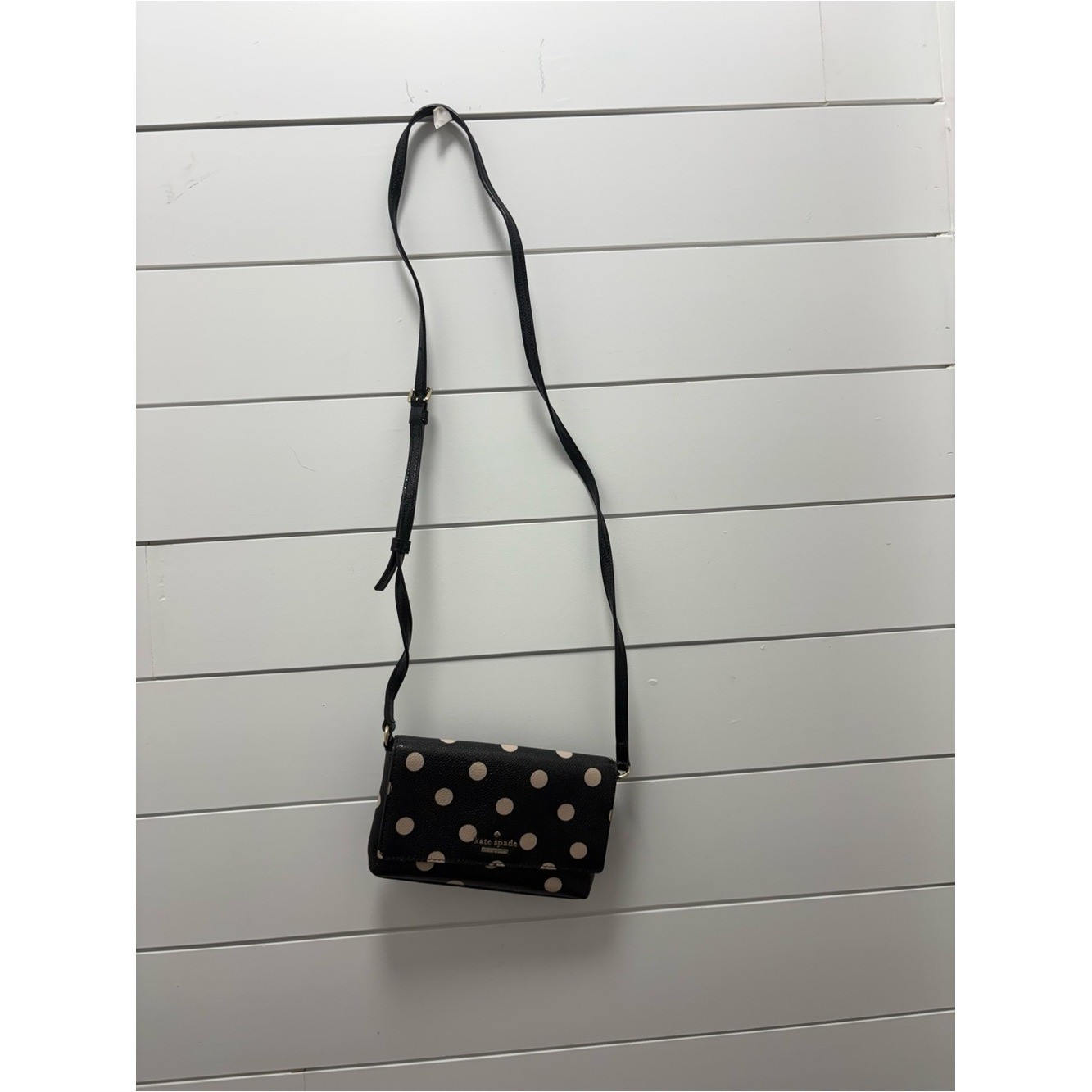 kate spade Black Crossbody with Cream Polka Dots