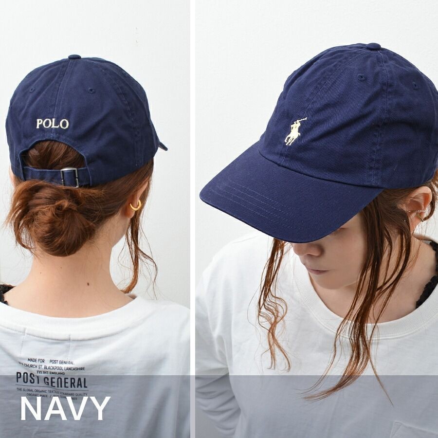 Polo Ralph Lauren CAP Ladies One Point Pony Chino Cap Cotton Cap Boys NAVY New I