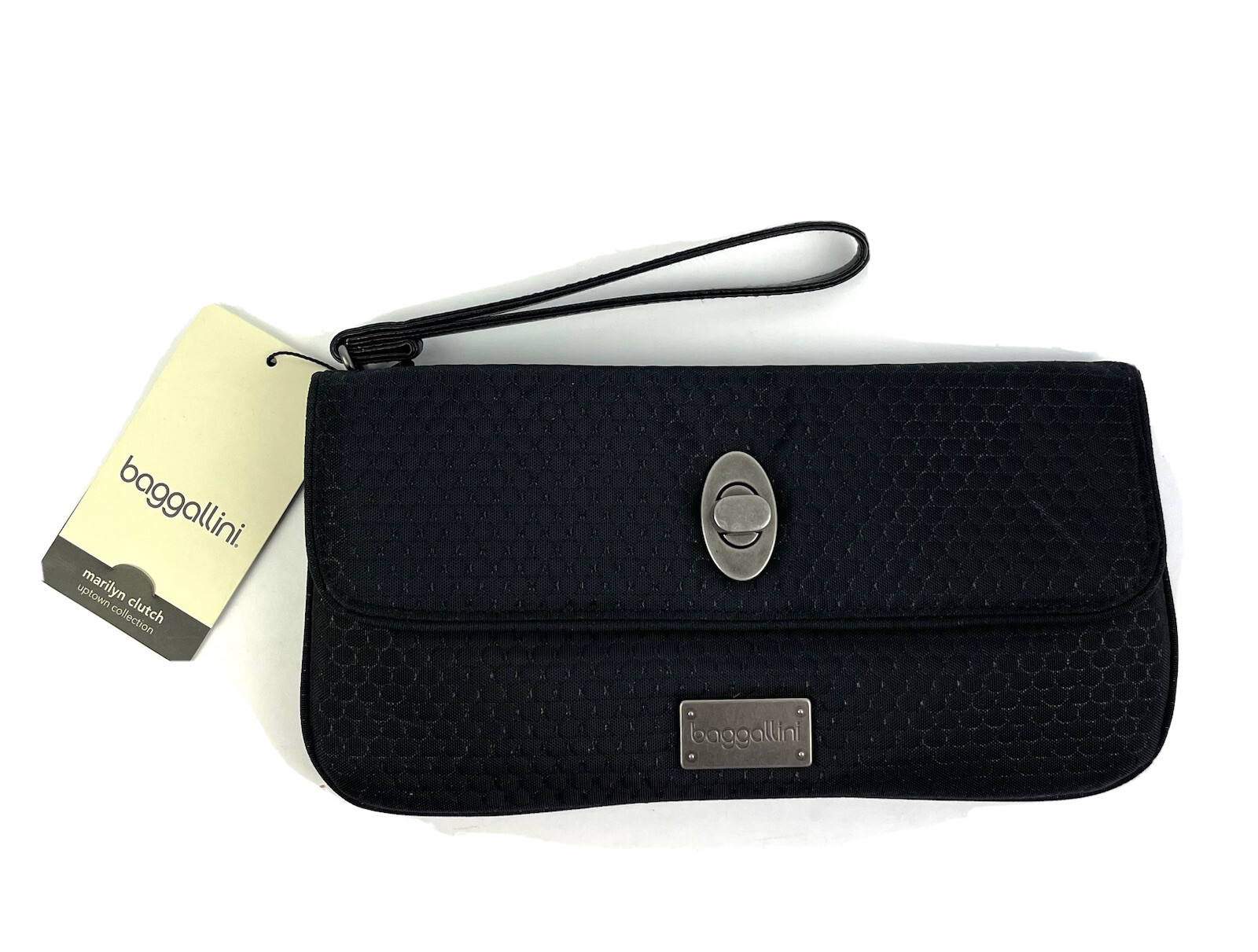 Baggallini Marilyn Clutch Uptown Collection Black Nylon Wristlet Brand New Tags