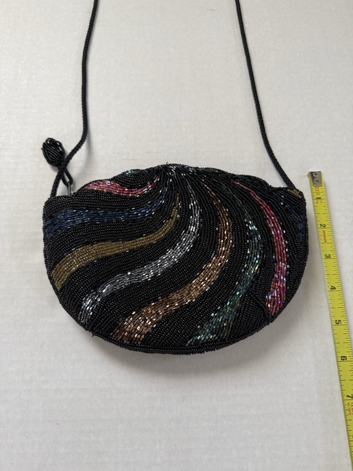 Carla Marchi Evening Beaded Black Bag