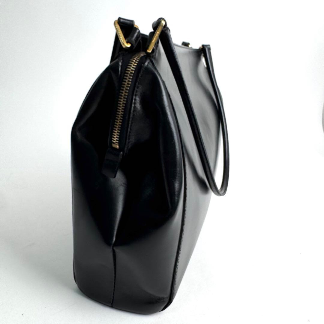 PRADA Archive Leather Shoulder Bag handbag Black Y2K Authentic 283