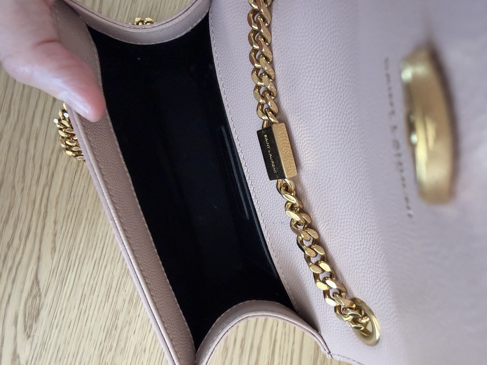 Saint Laurent Grain De Poudre Monogram Kate Satchel