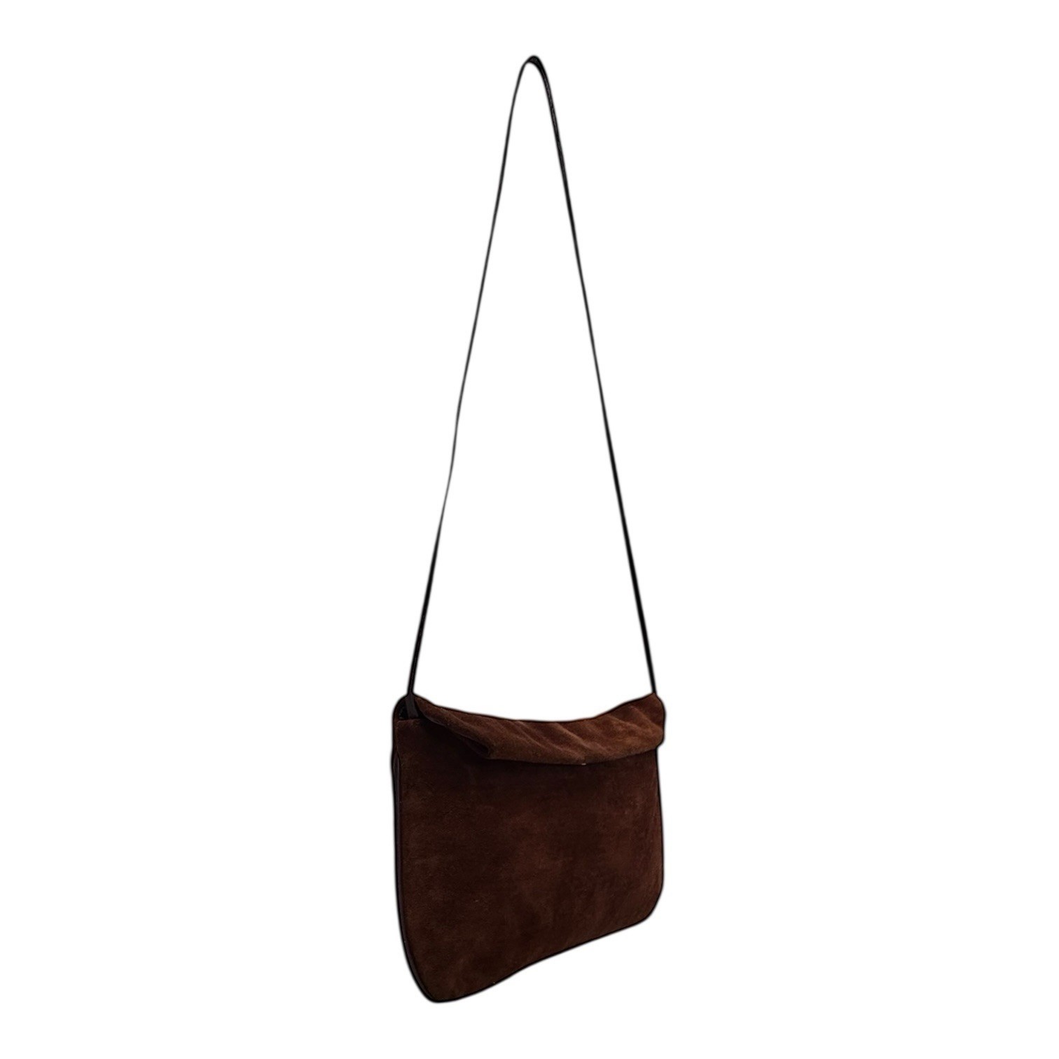 Vintage 80s 90s MOONBAGS Suede Leather Clutch Bag Shoulder Handbag Convertible