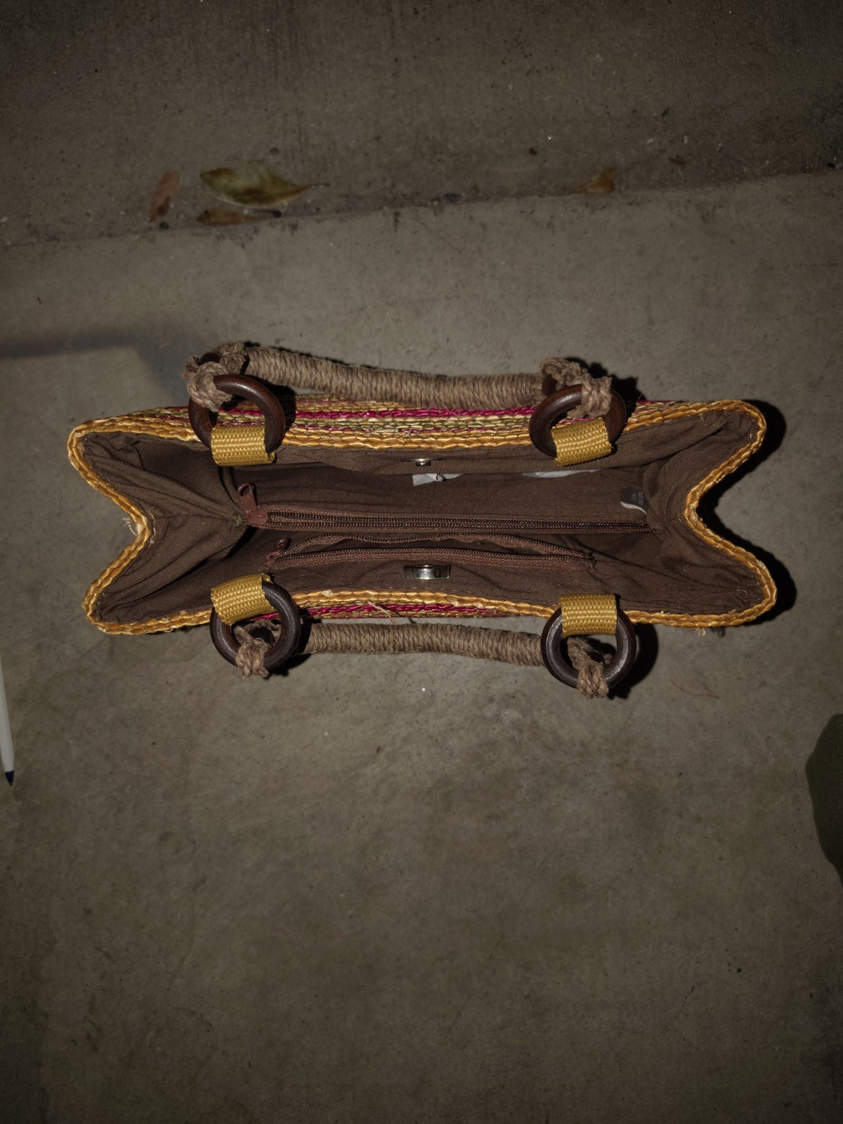 Croft & Barrow Straw Multicolor Boho Style Hand Bag