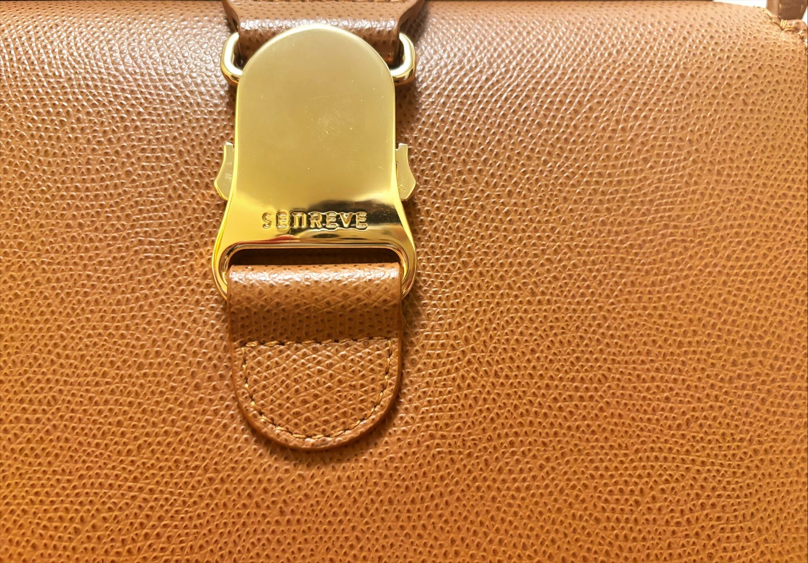 Senreve Chestnut Cadence Pebbled Leather Crossbody Bag