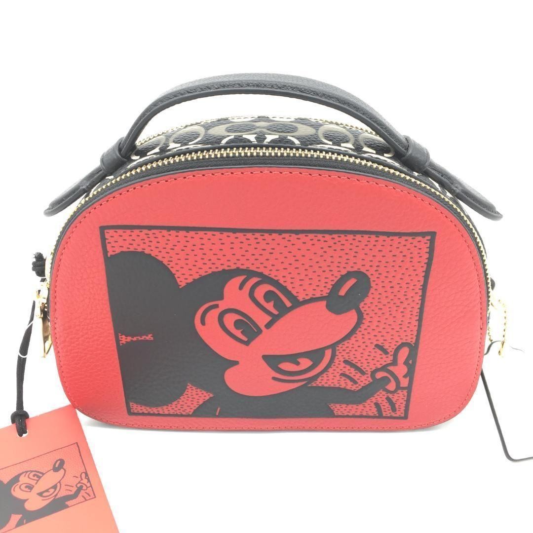 COACH Serena Satchel Disney Mickey Mouse Keith Haring Red