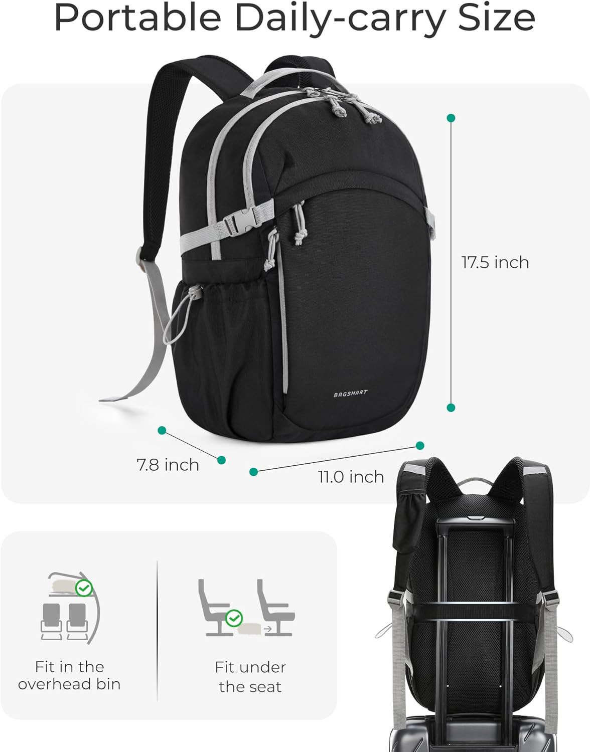 Travel Backpack for Women&Men, Lightweight 15.6″ Casual Backpack for College, TS