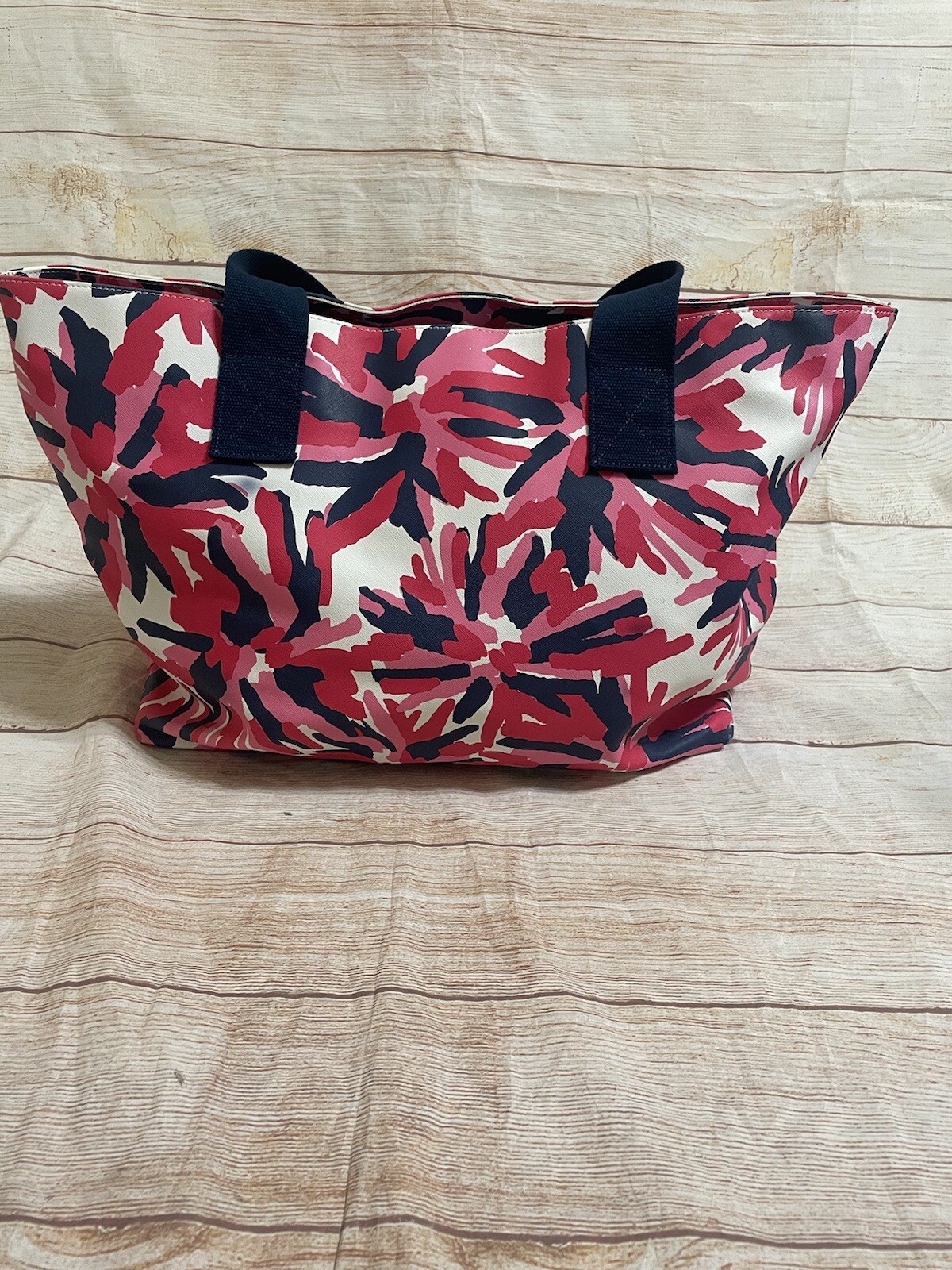 Dabney Lee Large Tote Bag w/Removable Pouch floral pink blue New