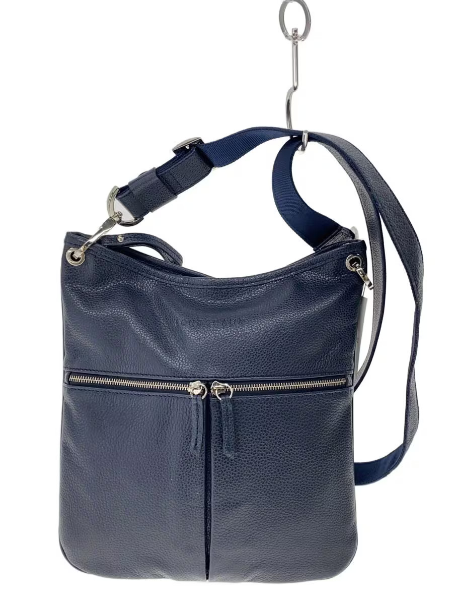 LONGCHAMP Shoulder Bag Leather NVY KNG M 03
