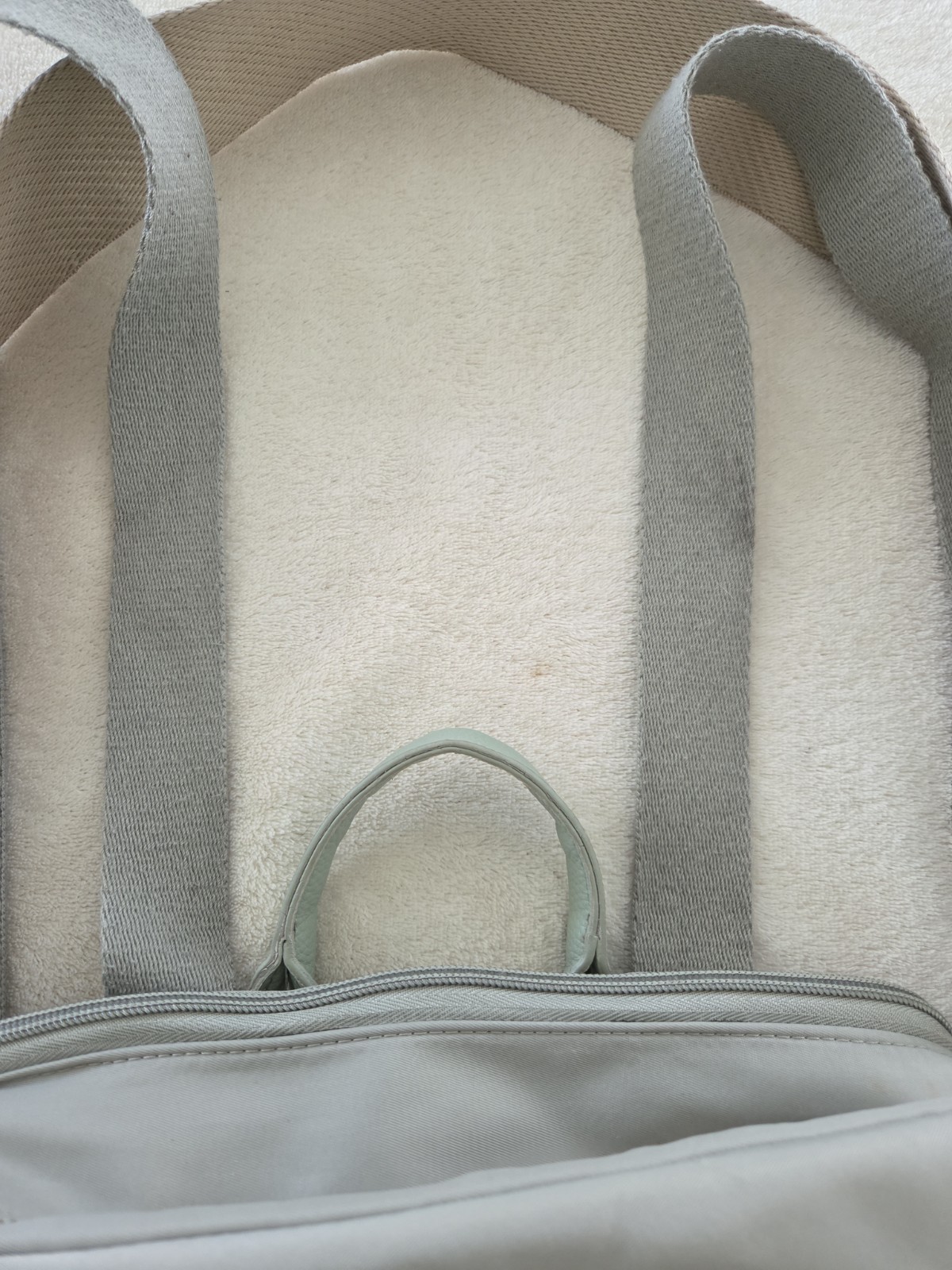 Haute Hippie On The Go Backpack Gray Green Nylon Diaper Bag Zip Pockets Zipper