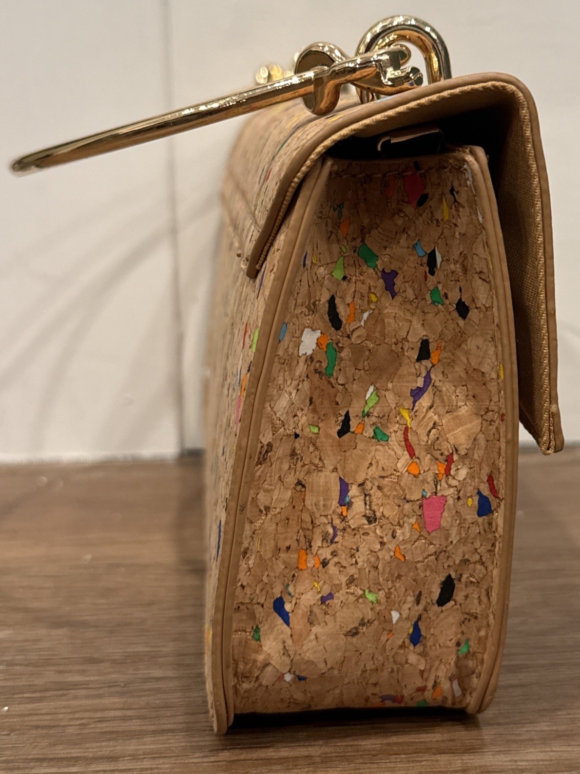 Like Dream~Multicolored Cork Crossbody Bag~Snap Closure~Fairy Core~Festival~ EUC