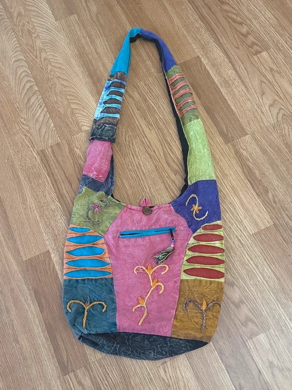 Nepal, India boutique over the shoulder, quilted hobo bag