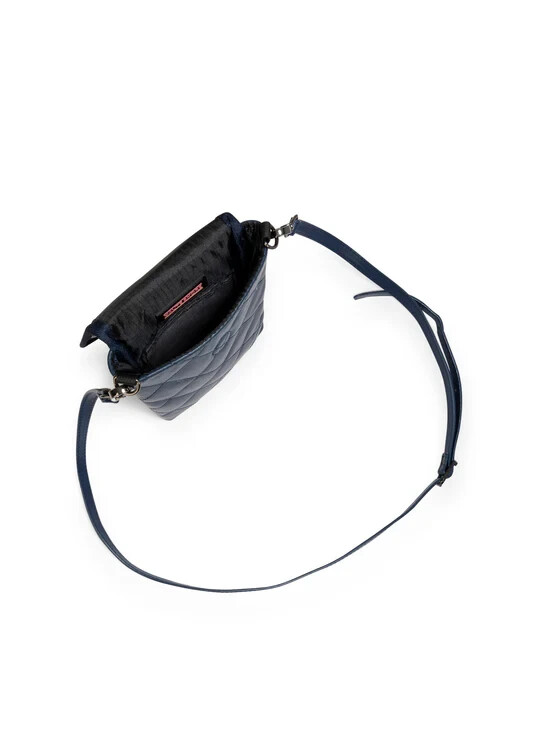 HAUTE SHORE RILEY SEA CROSSBODY FLAP PHONE BAG QUILTED LEATHER ADJUSTABLE STRAP