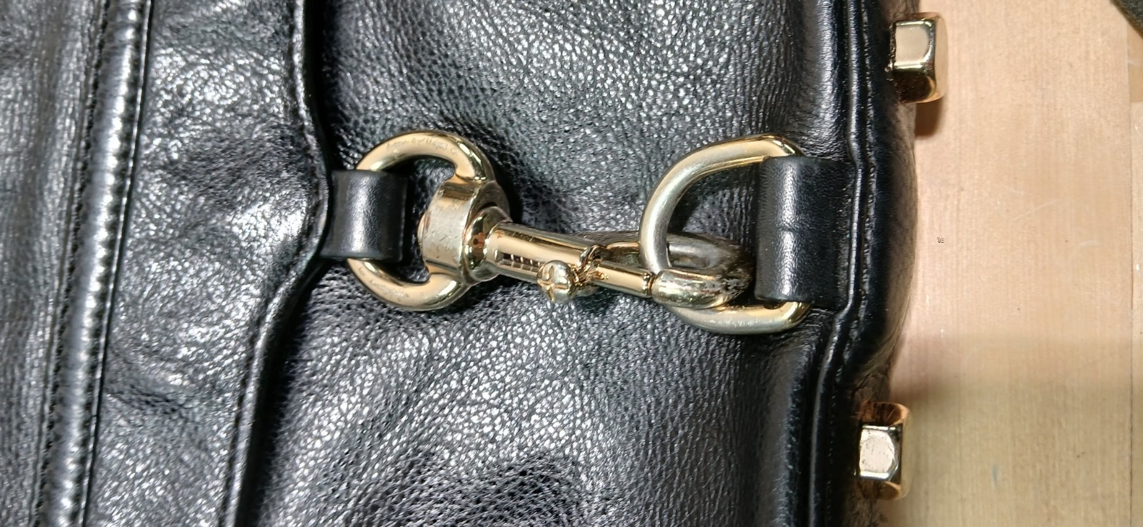 REBECCA MINKOFF MINI MAC BLACK LEATHER CROSSBODY – SHOULDER BAG GOLD CHAIN 9x6x2