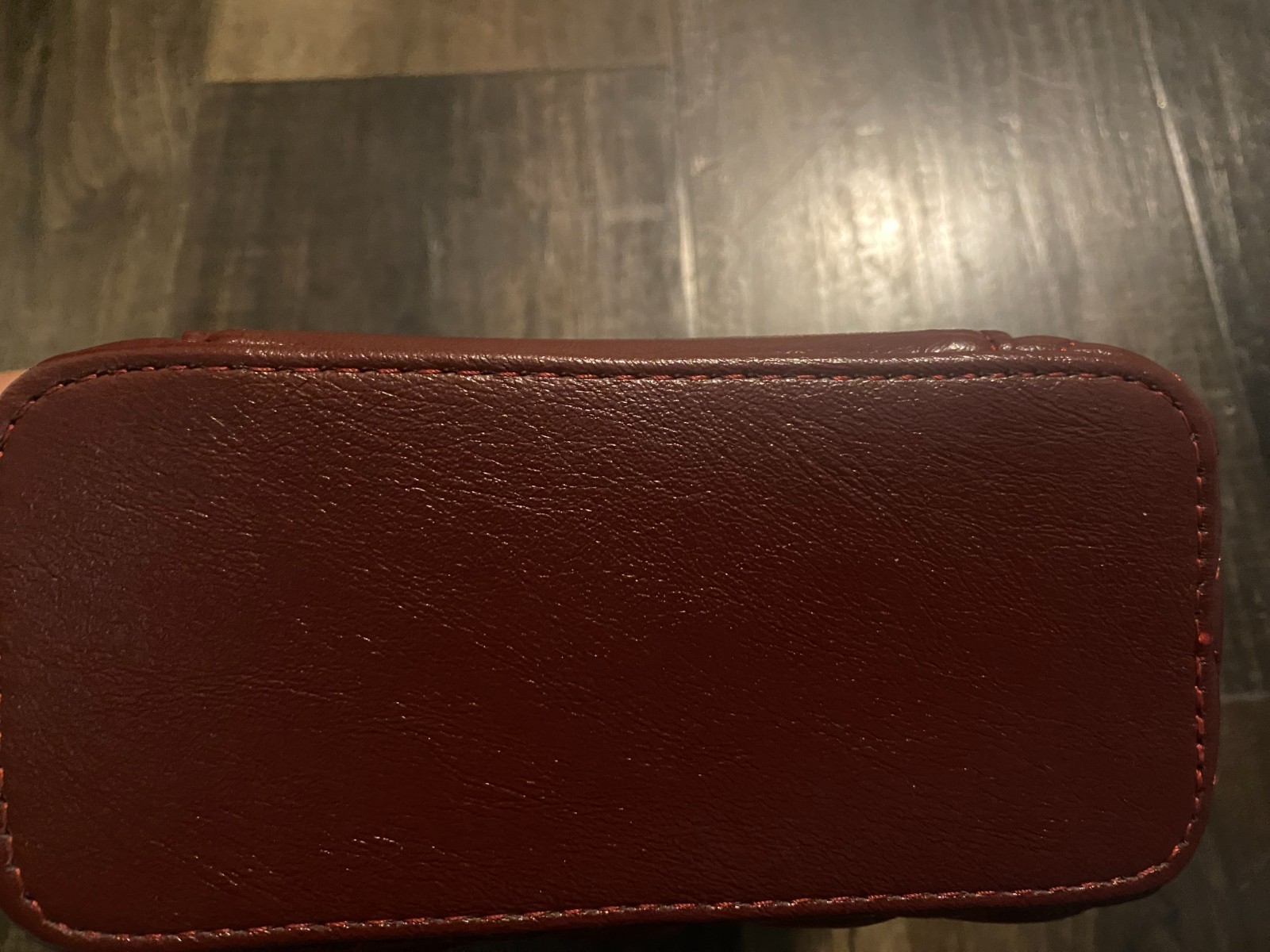 New Mini Burgundy Quilted Box Bag – Purse Handbag w/Gold Zipper & Accents