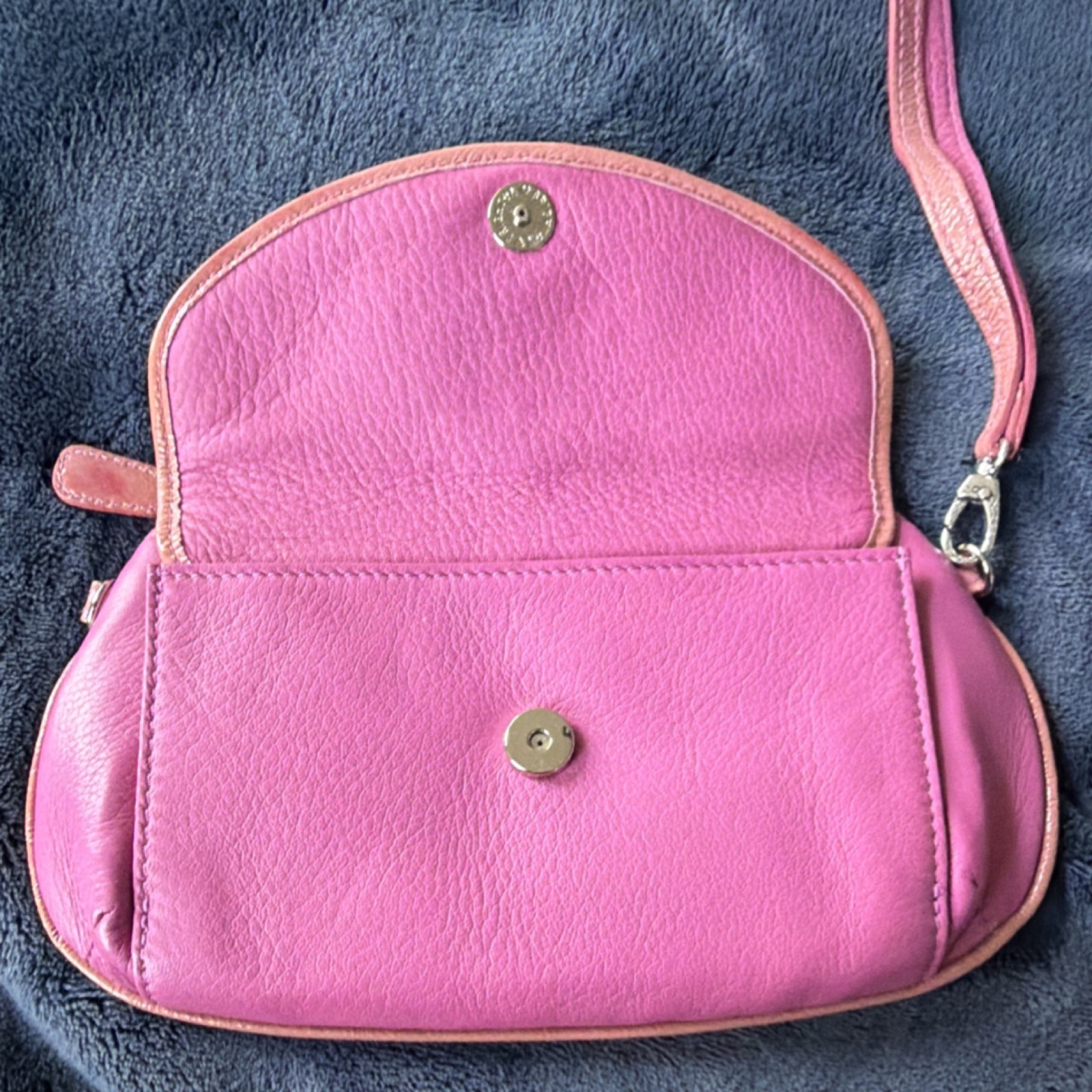 Brighton Pink Flower Accent Wrist Strap Clutch for Women, Classic Designer Style