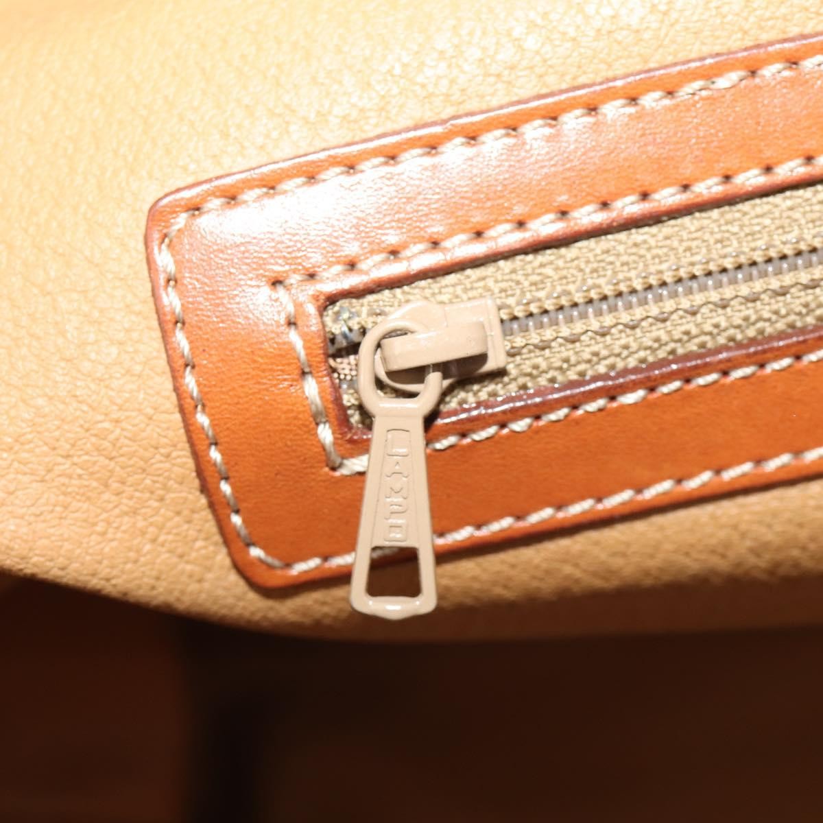 CELINE Macadam Canvas Boston Bag PVC Leather 2way Brown Gold Auth ep14007
