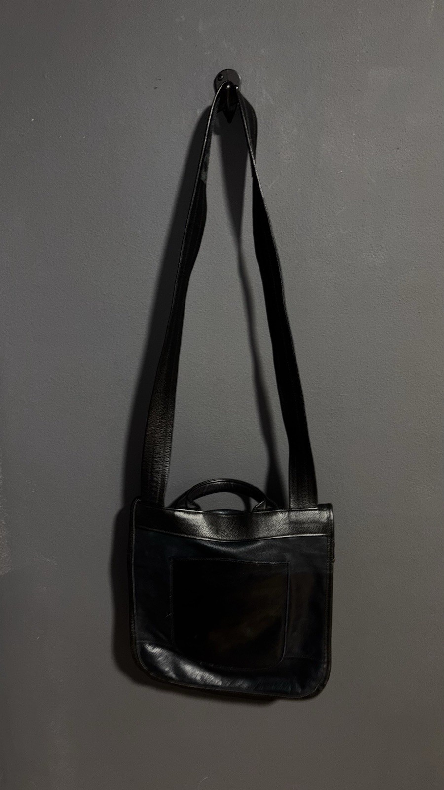 Turtle Ridge Duall Soft Cowhide Blue Leather Crossbody Shoulder Bag Embossed