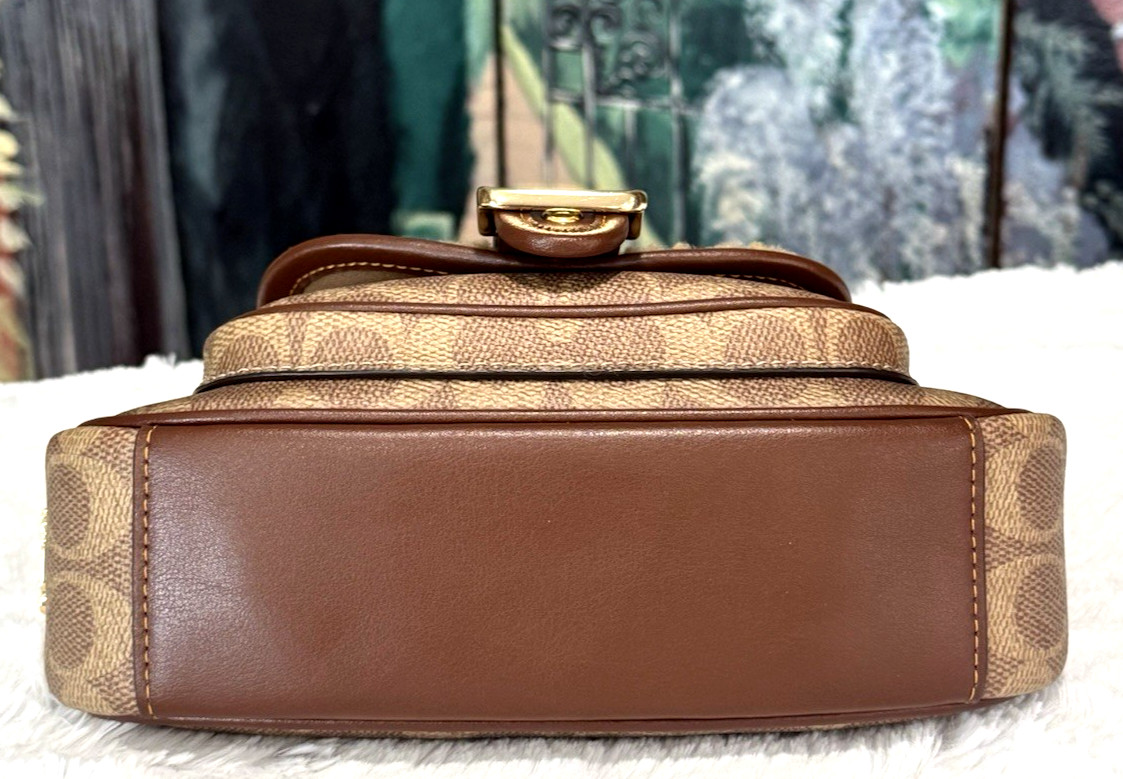 NWT Coach Ashton Mini Shoulder X-Body Bag w/Shearing CDB13 TAN BROWN Sig Leather