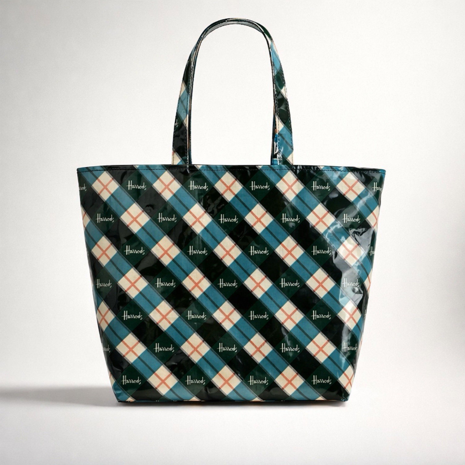 Harrods logo Shopping Tote. Pvc Vinyl 18 X 13“. ￼