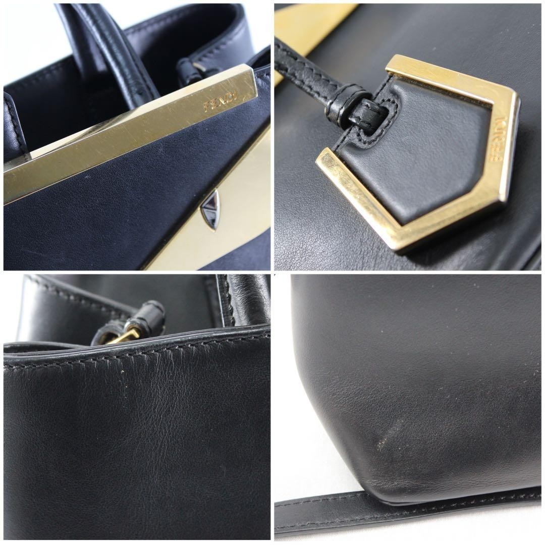 FENDI Petite 2Jours Monster Shoulder Bag/Handbag 2WAY 8BH253 Black From Japan