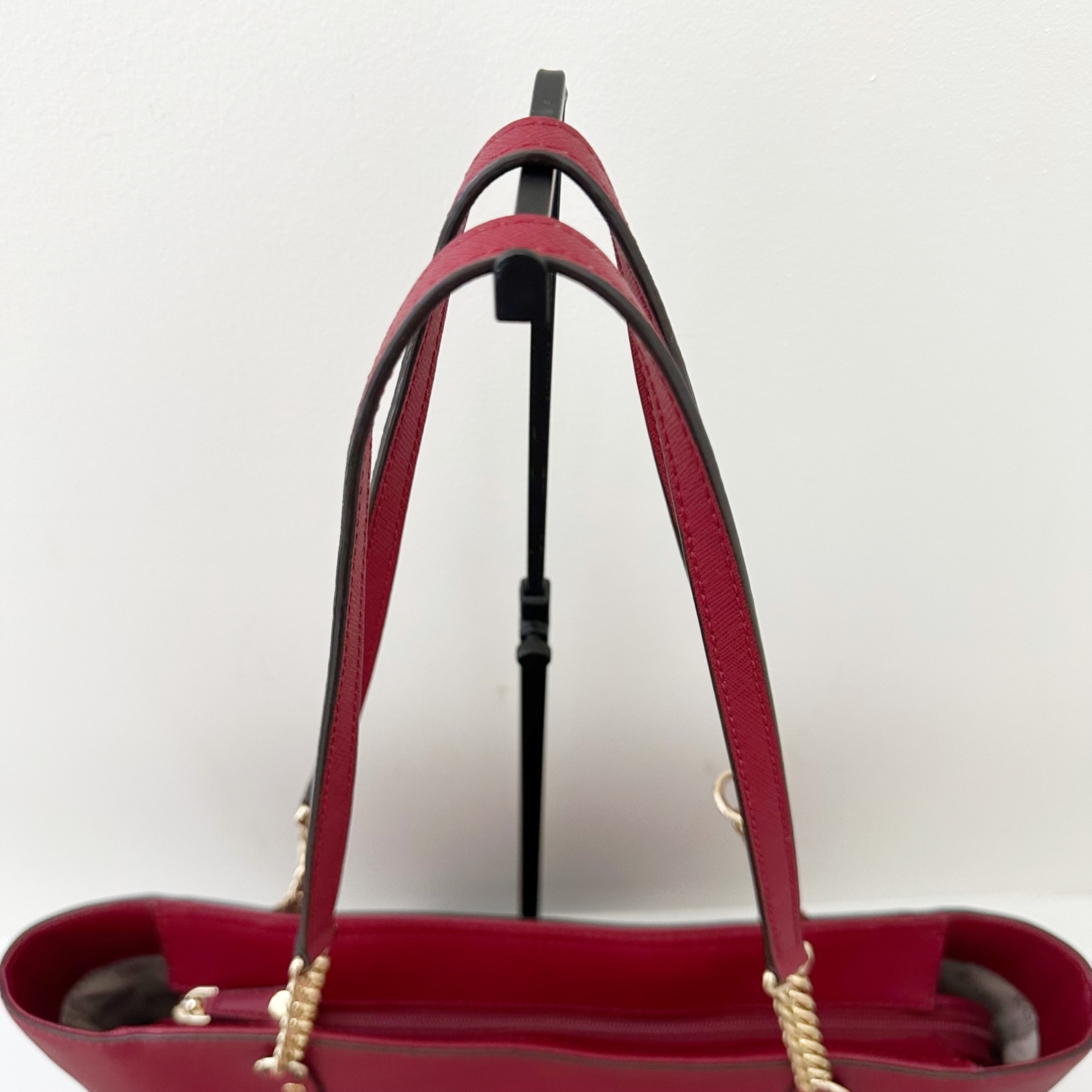 Michael Kors Jet Set Chain East West Top Zip Leather Tote Bag Red