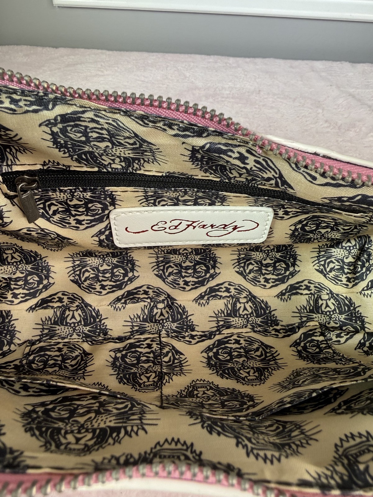 Ed Hardy pink skull mini shoulder bag