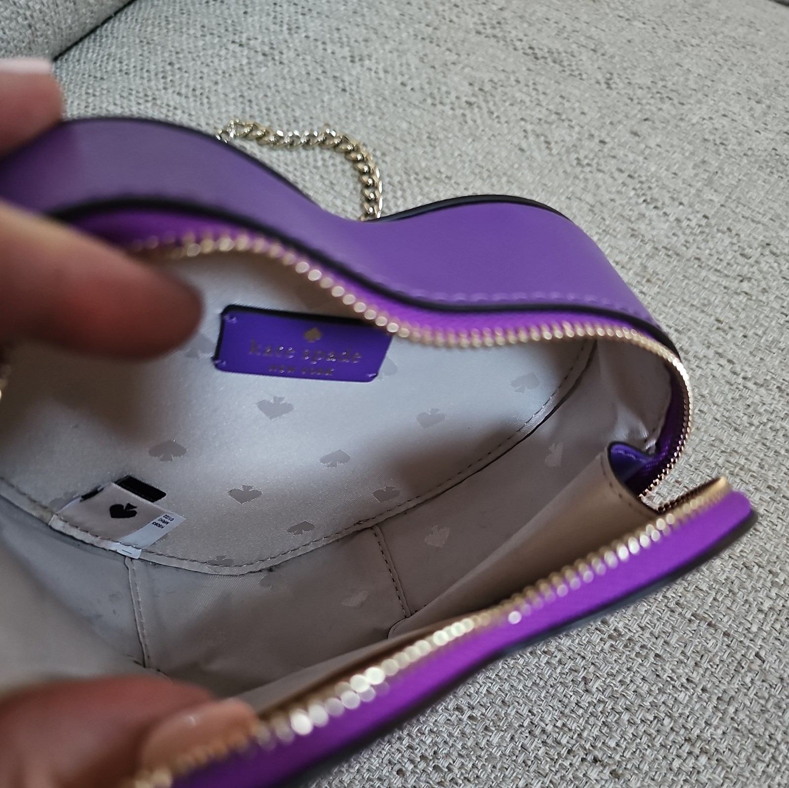 New Rare! Kate Spade Love Shack Mini Heart Crossbody Bag Purple