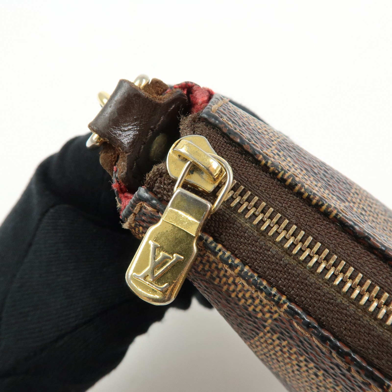 Louis Vuitton Damier Ebene Eva 2Way Hand Bag Chain Shoulder Bag N55213 Used F/S