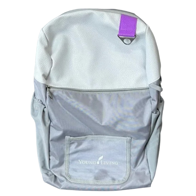 Young Living Essential Oils Backpack Laptop Tablet Bag Convention Gray Purple