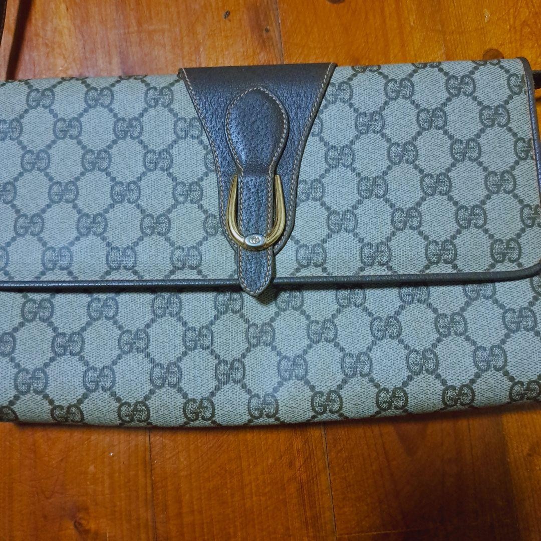 GUCCI GG Pattern Shoulder Bag PVC Leather