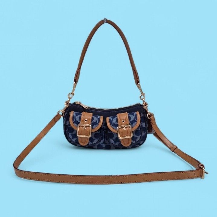 Coach Ashton Baguette Bag Signature Denim CY700