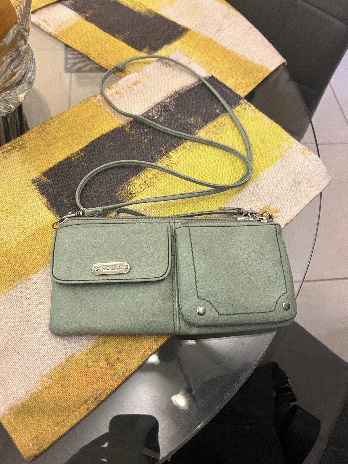 Relic Mint Green Crossbody Wristlet Convertible Faux Leather Bag