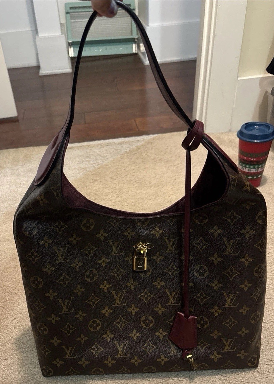 Louis Vuitton Monogram Flower Hobo Brown/Bordeaux Shoulder Bag; SD2139