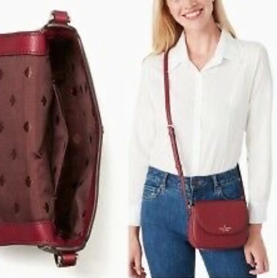 Kate Spade Leila Mini Flap Crossbody-Blackberry Prv-Leather WLR00396 NWT FS