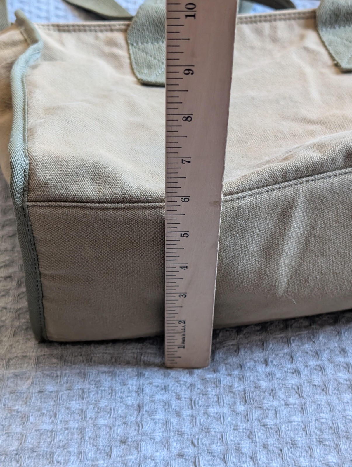 Margot New York Satchel Bag Womens Medium Beige Canvas Handle Crossbody Purse