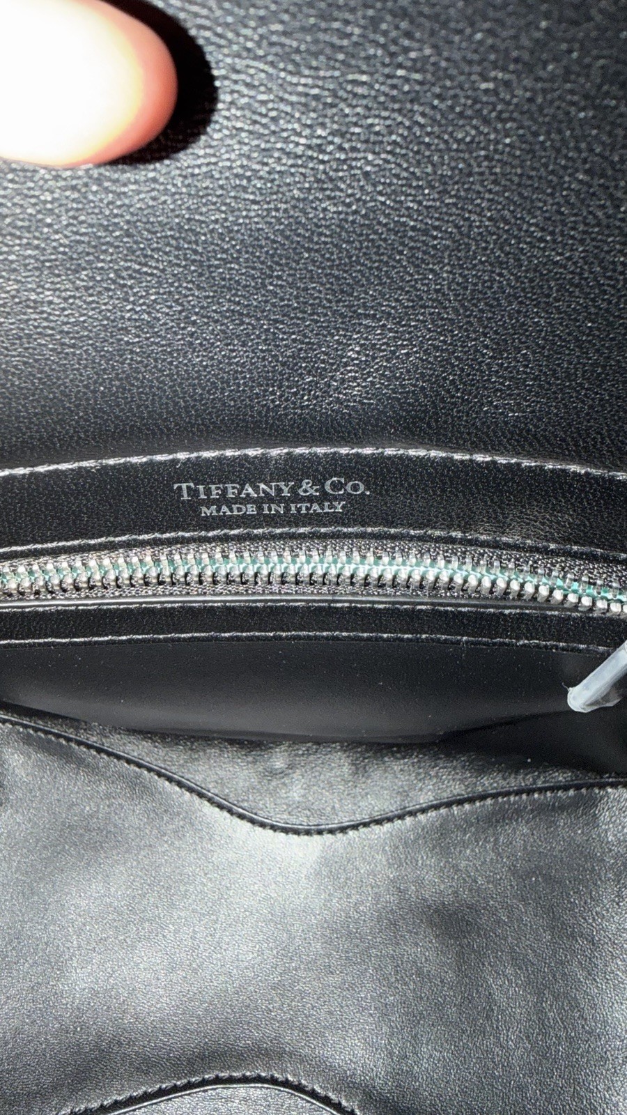 Return To Tiffany & Co. Black Quilted Heart Top Handle Bag Chain Strap + Wallet
