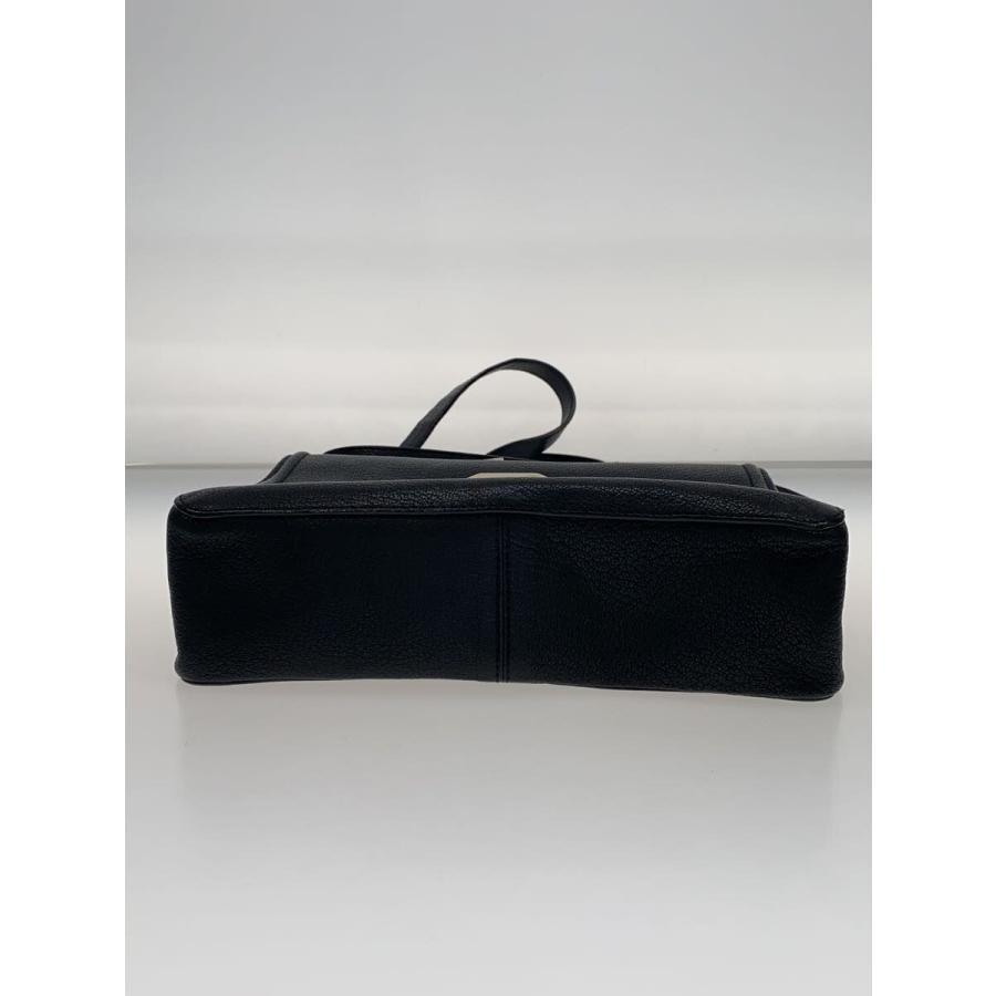 MAX MARA Shoulder Bag Leather Black Womens Gold Hardware Clasp Top Handle