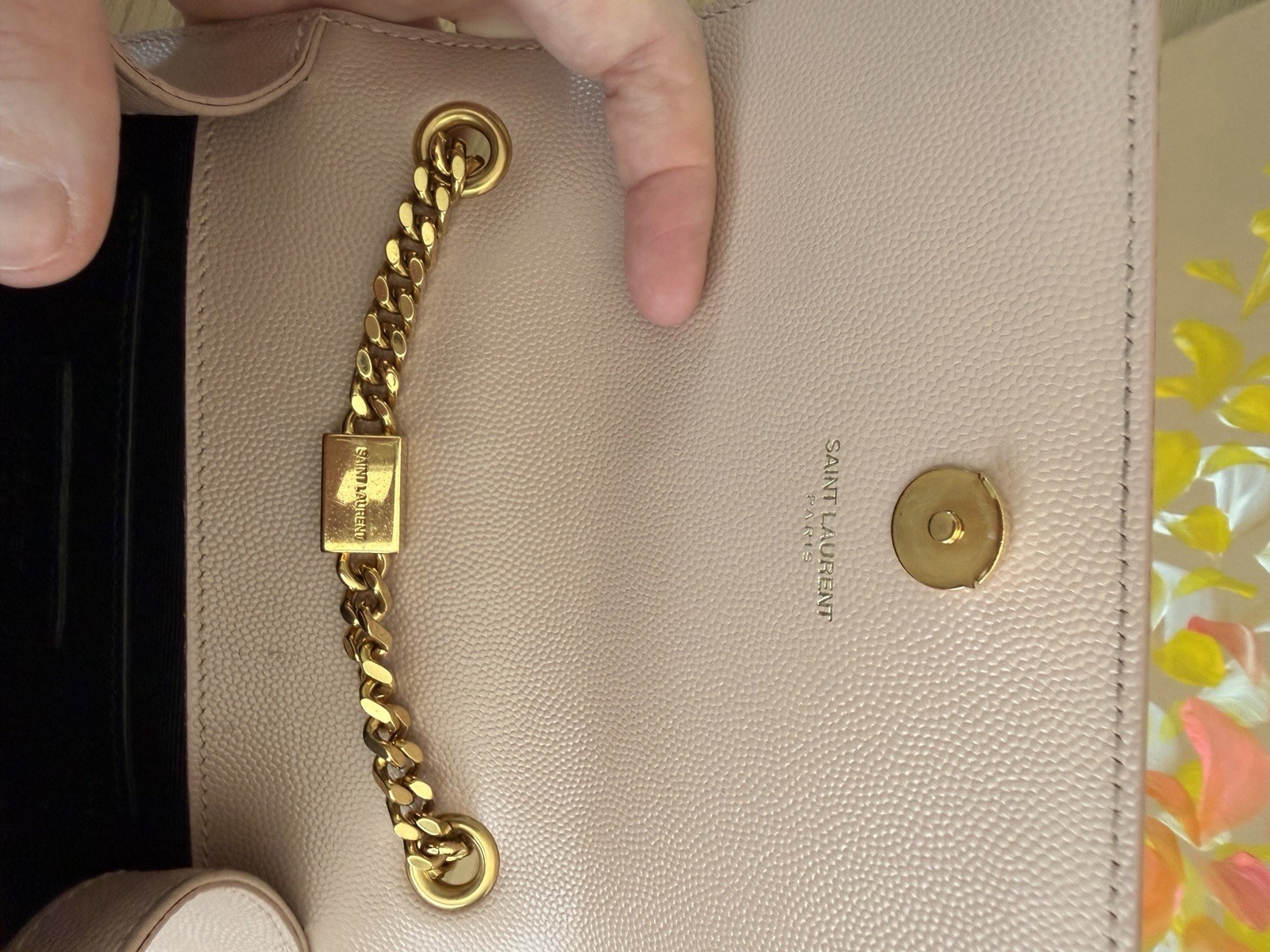 Saint Laurent Grain De Poudre Monogram Kate Satchel