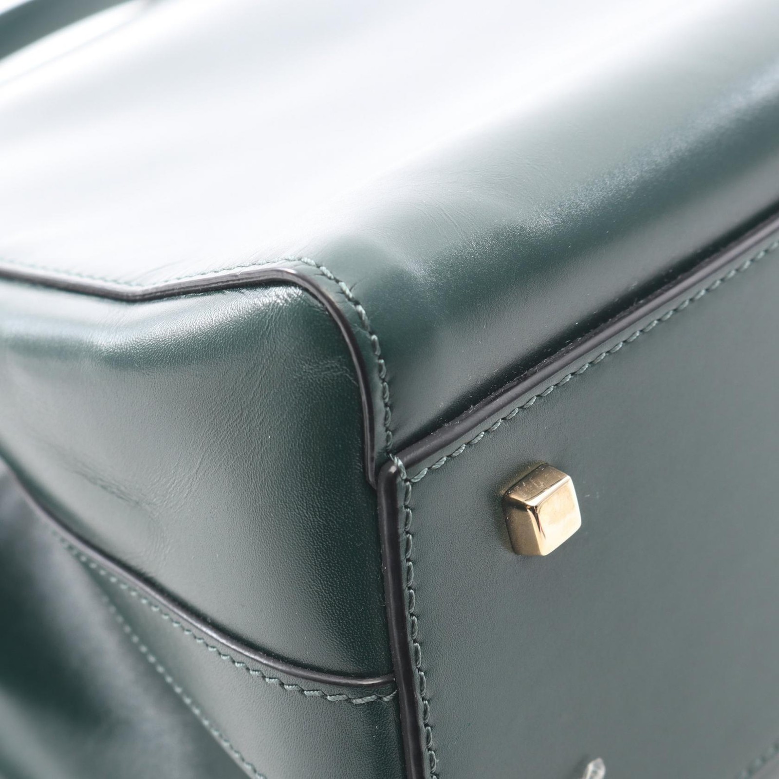 Valextra Triennale 2WAY Shoulder Handbag leather Green Used Women