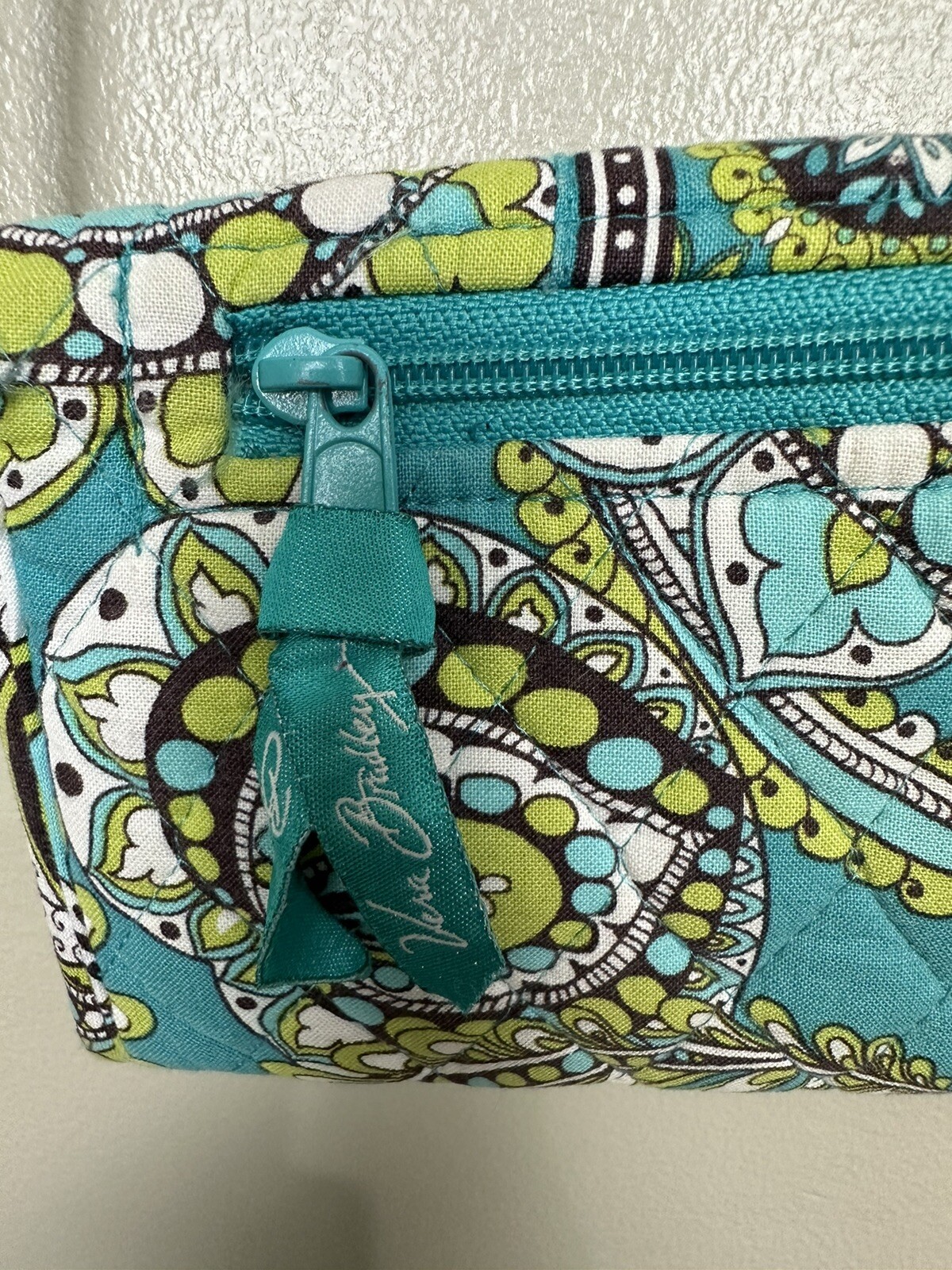 Lot Of 2-Black Black/White Wristlet & Blue/Green Paisley Crossbody/wallet