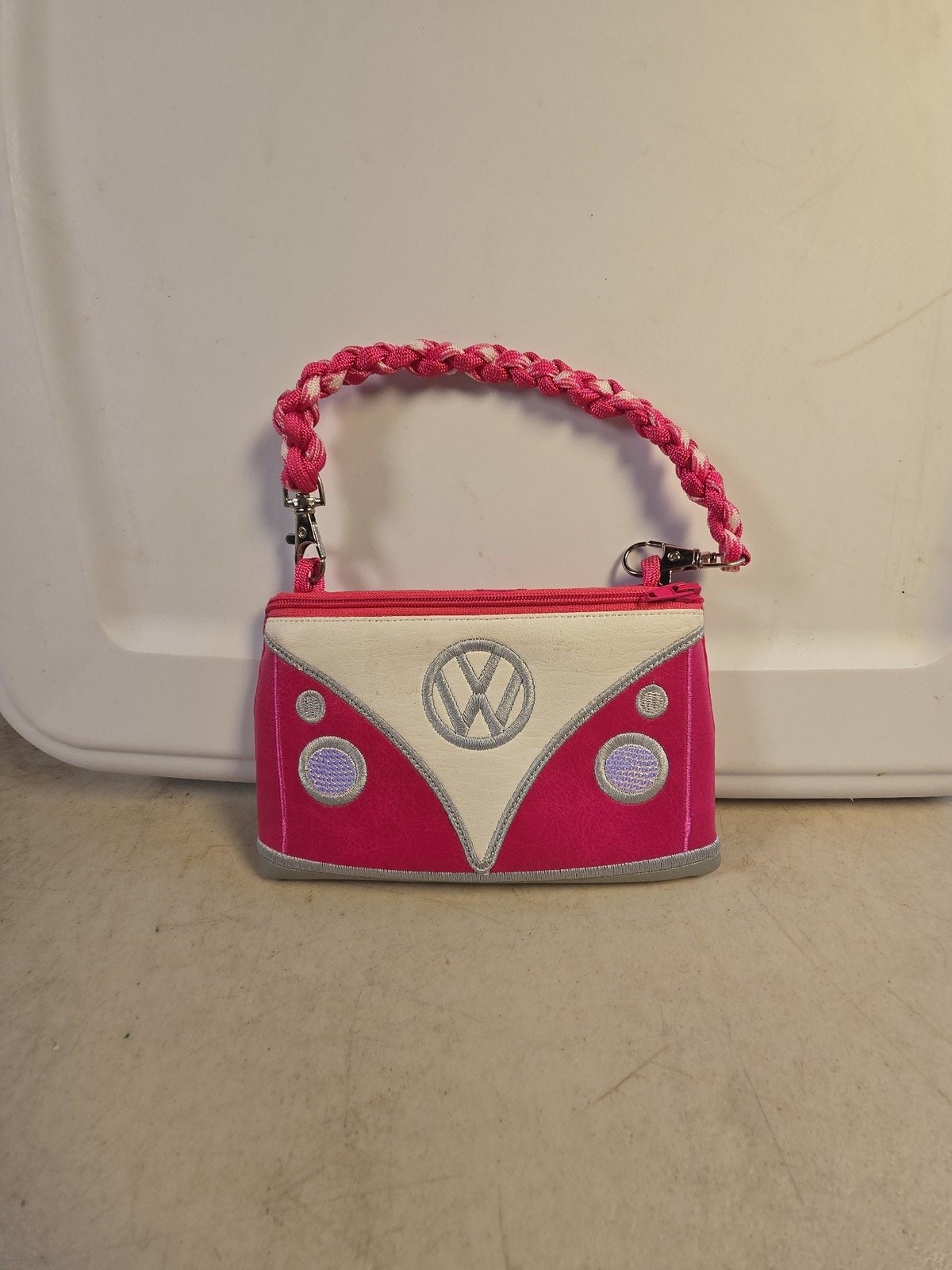 Volkswagen Pink Retro Campervan T1 Bus Wristlet Pouch