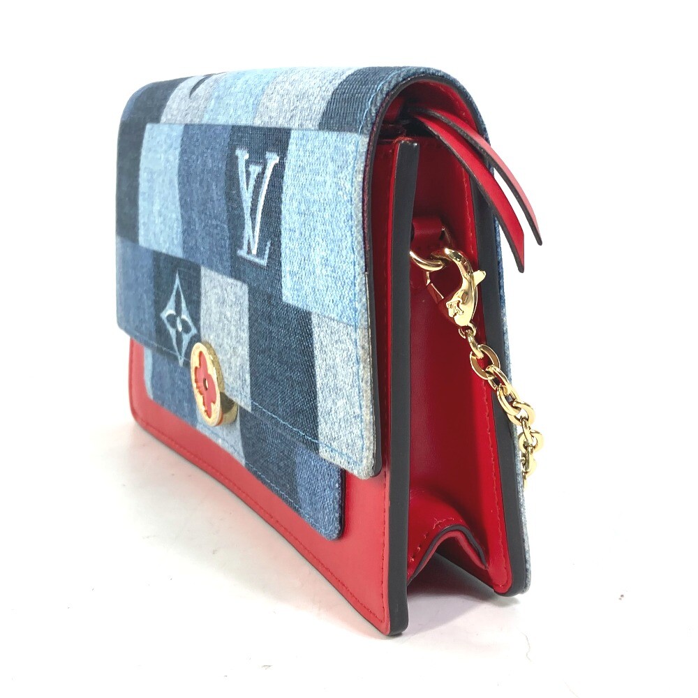 LOUIS VUITTON M69036 MonogramDenim Portefeuille Flor Chain Wallet Shoulder Bag