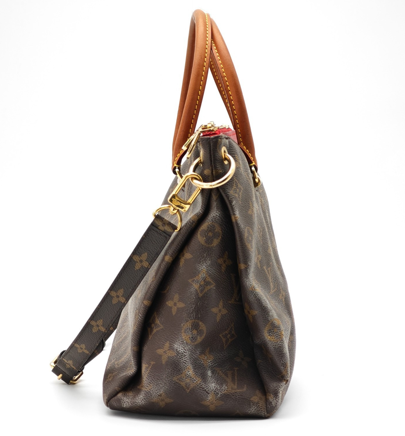 LOUIS VUITTON Pallas MM Monogram 2Way Shoulder HandBag M40466 Auth RED 0111