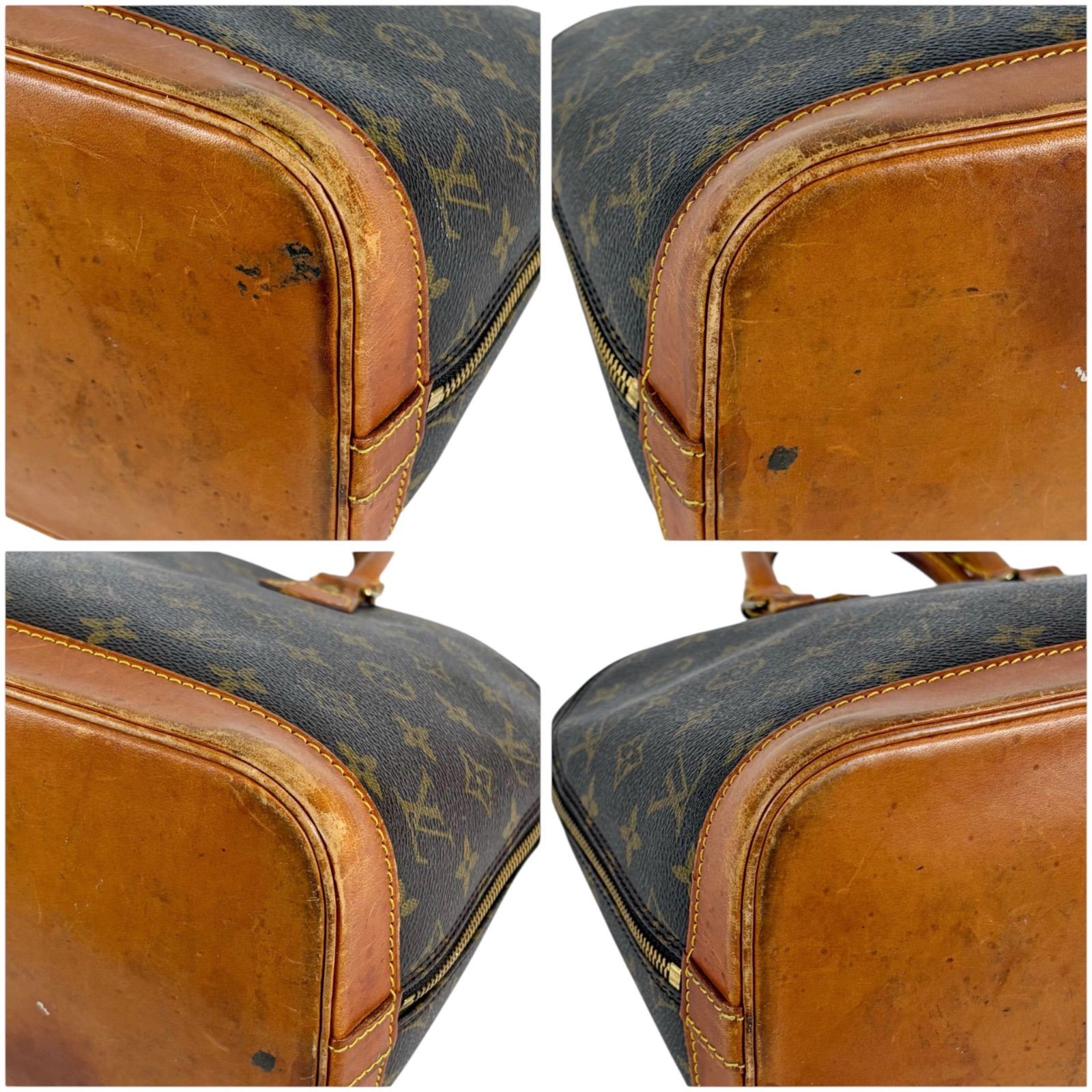 LOUIS VUITTON Alma PM Monogram Handbag Brown Top Handle Dome Bag BA1908 Auth