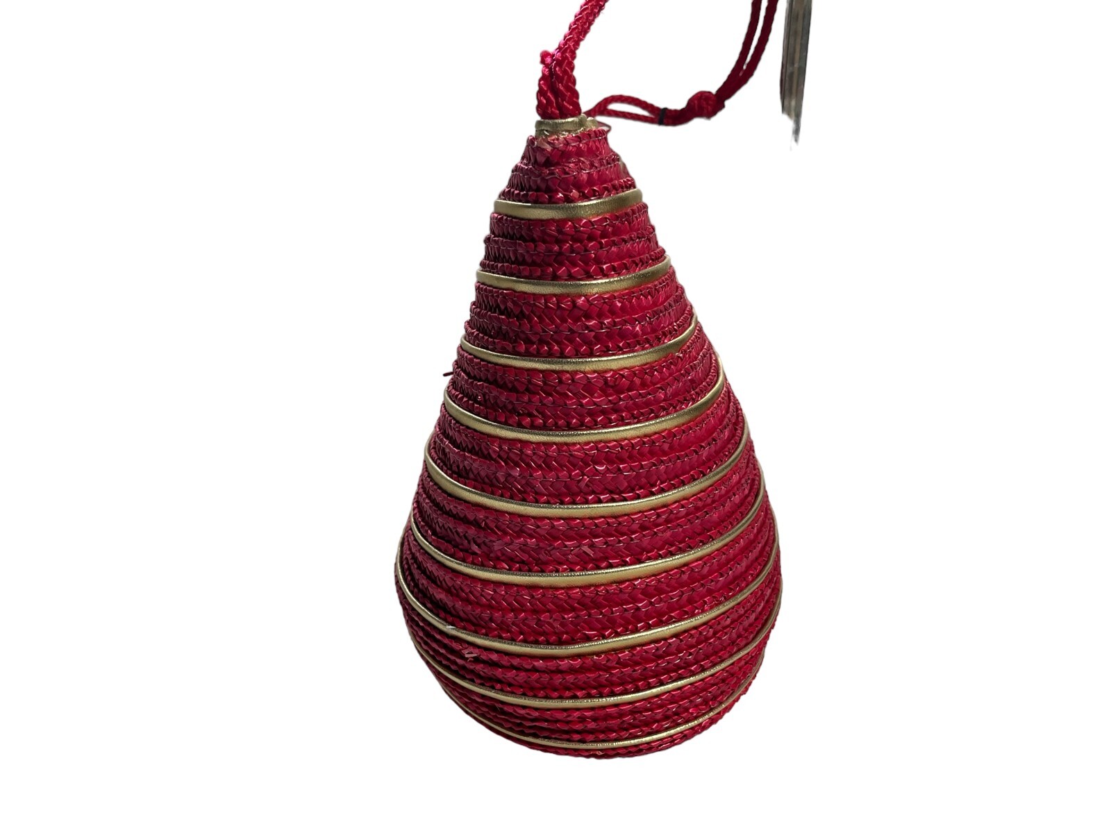 Warren Reed Woven Wicker Purse Bucket Bag Shoulder Red And Gold Zipped Vintage