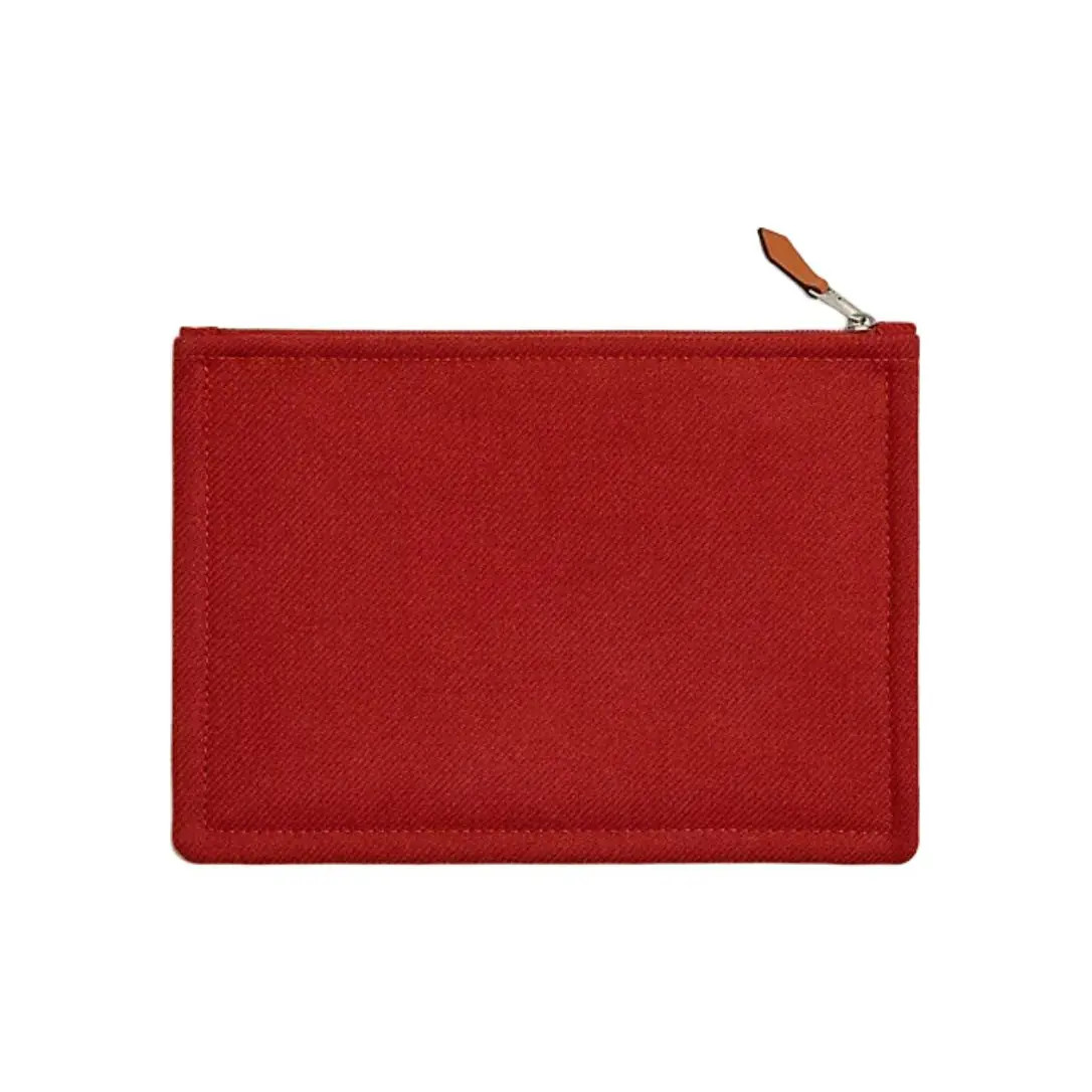 HERMES Flat H Natte Cotton Clutch Small Women’s 8.7×5.9 in