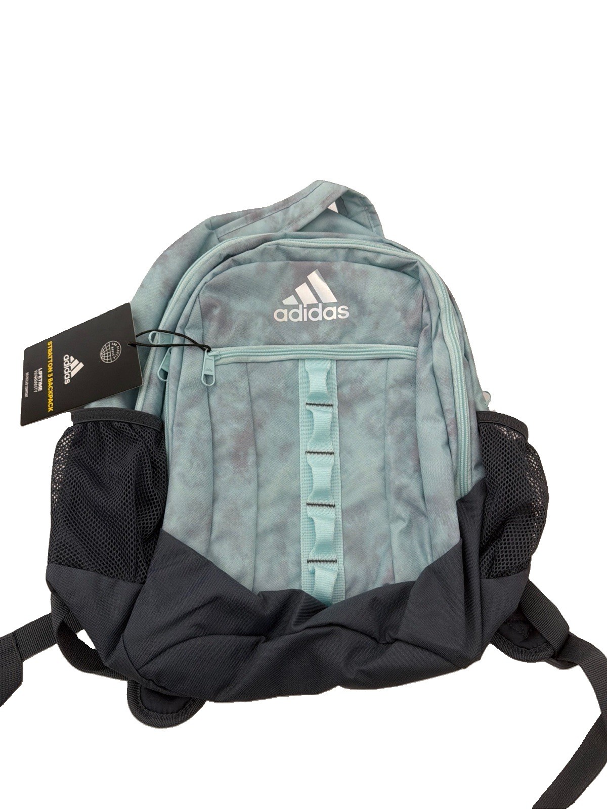 adidas Stratton II Backpack in Light Blue/Gray Large School Bag Fits 17″ Laptop