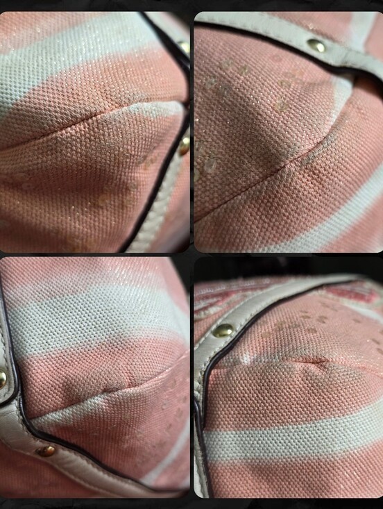 Coach 19576 Audrey Pink Sequin Shell Canvas Cinched Tote Bag Rare Coastal
